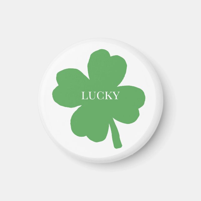 Lucky St Patricks Day Irish Kleeblatt Magnet (Vorne)