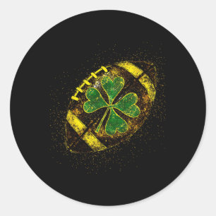 Lucky St. Patrick's Day Kleeblatt Football Irish G Runder Aufkleber