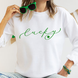 Lucky St. Patrick's Day Niedlich Green Script Sweatshirt