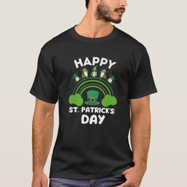 Lucky St.Patrick's Day Rainbow Cool Gnomes Patrick T-Shirt (Vorderseite)