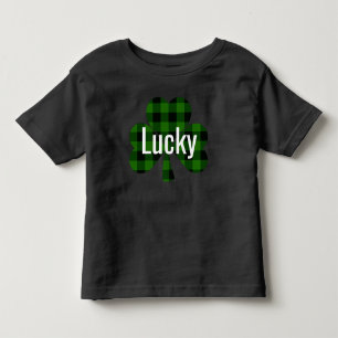 Lucky St. Patty's Kleeblatts   grün kariert Kleinkind T-shirt