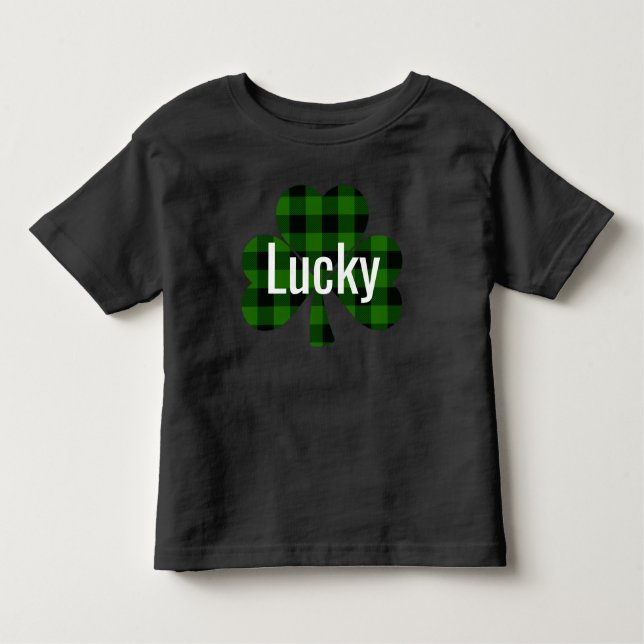 Lucky St. Patty's Kleeblatts | grün kariert Kleinkind T-shirt (Vorderseite)