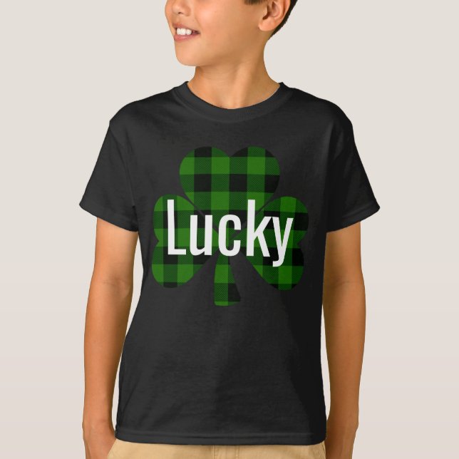 Lucky St. Patty's Kleeblatts | grün kariert T-Shirt (Vorderseite)