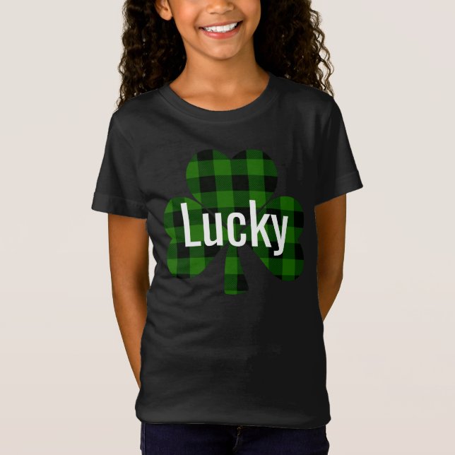 Lucky St. Patty's Kleeblatts | grün kariert T-Shirt (Vorderseite)