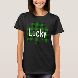 Lucky St. Patty's Kleeblatts | grün kariert T-Shirt