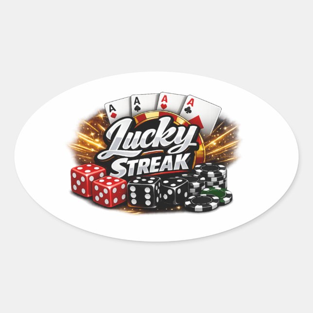 Lucky Streak Casino Aufkleber (Vorderseite)
