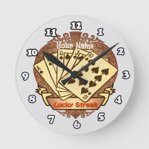 Lucky Streak Pokeruhr Runde Wanduhr