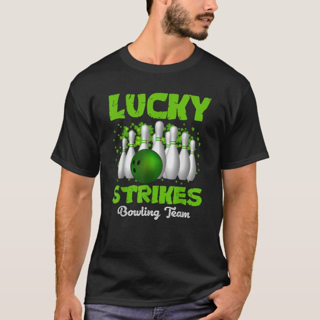 Lucky Strikes Bowling Team Happy Patrick s Day T  T-Shirt (Vorderseite)