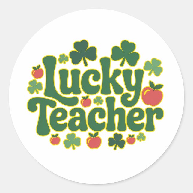 Lucky Teacher Fun Classroom St. Patrick’s Day  Runder Aufkleber (Vorderseite)