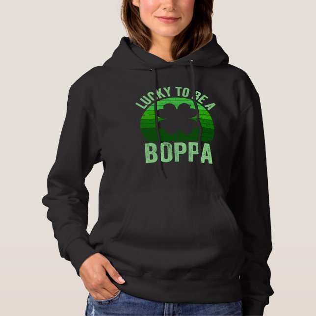Lucky To Be Poppa Leprechaun Shamrock St Patricks  Hoodie (Vorderseite)
