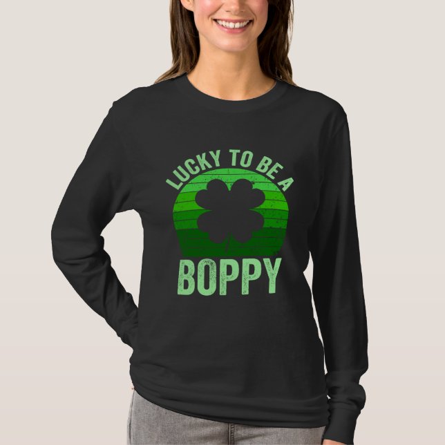Lucky To Be Poppy Leprechaun Shamrock St Patricks  T-Shirt (Vorderseite)