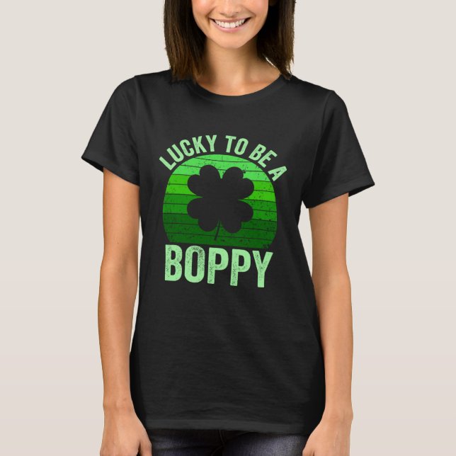Lucky To Be Poppy Leprechaun Shamrock St Patricks  T-Shirt (Vorderseite)
