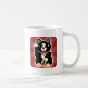 Lucky Tuxedo Cat bei Zuhause Kaffeetasse