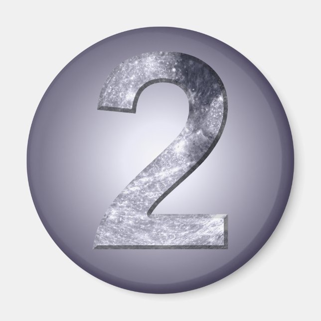 Lucky Two Lunar Symbol Numerology Number Magnet (Vorne)