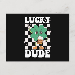 Lucky Typ Kleeblatt St Patricks Day Irish Groovy Postkarte
