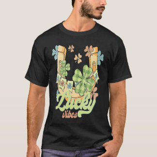 Lucky Vibes Hufeisen & vierblättriges K St. Patric T-Shirt