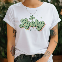 Lucky Vibes Kleeblatt St. Patrick's Day T-Shirt
