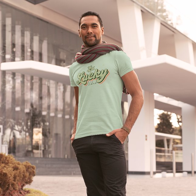 Lucky Vibes Retro Typografie St. Patrick Design Tri-Blend Shirt (Von Creator hochgeladen)