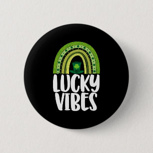 Lucky Vibes St Patricks Day Button