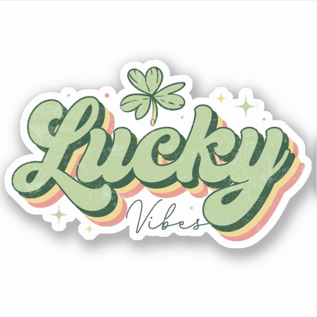 Lucky Vibes St. Patrick's Day Vinyl Sticker (Vorderseite)