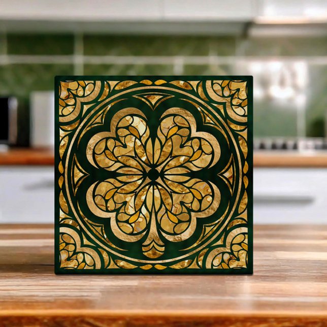 Lucky Vier-Blatt Kleeblatt Luxus Fliese (Von Creator hochgeladen)