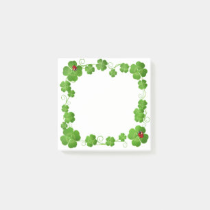 Lucky Vier-Leaf Clovers & Ladybugs Post-it Klebezettel