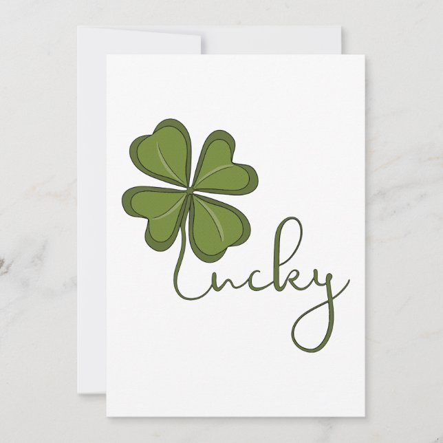 Lucky Vierblättriges Kleeblatt Einladung (Vorderseite)