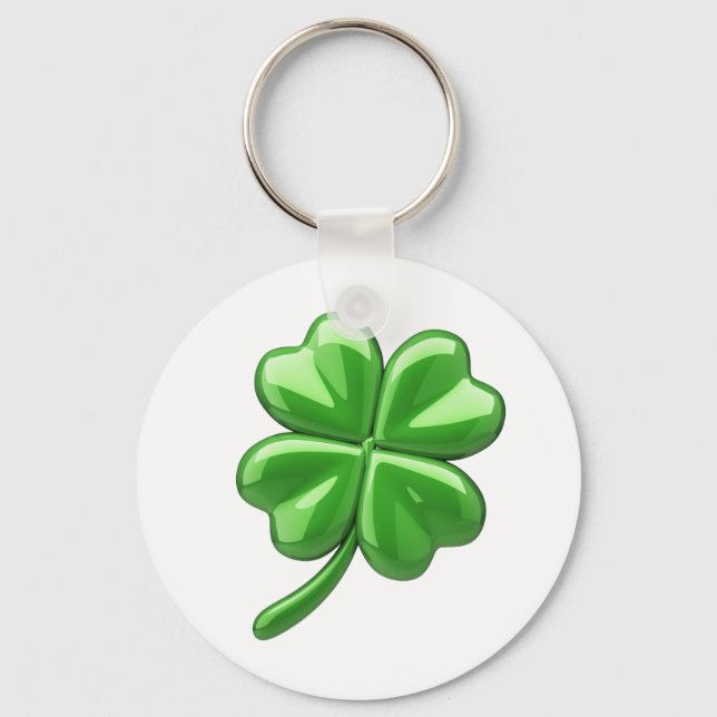Lucky vierblättriges Kleeblatt Schlüsselanhänger (Vorderseite)