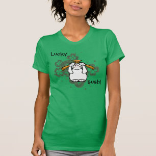 Lucky Vierblättriges Kleeblatt Sushi-cat glücklich T-Shirt