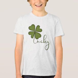 Lucky Vierblättriges Kleeblatt Tri-Blend Shirt