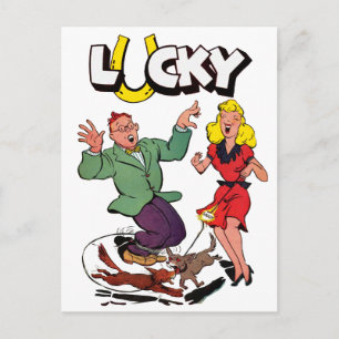 Lucky - Vintage-Comic-Book-Cover Postkarte