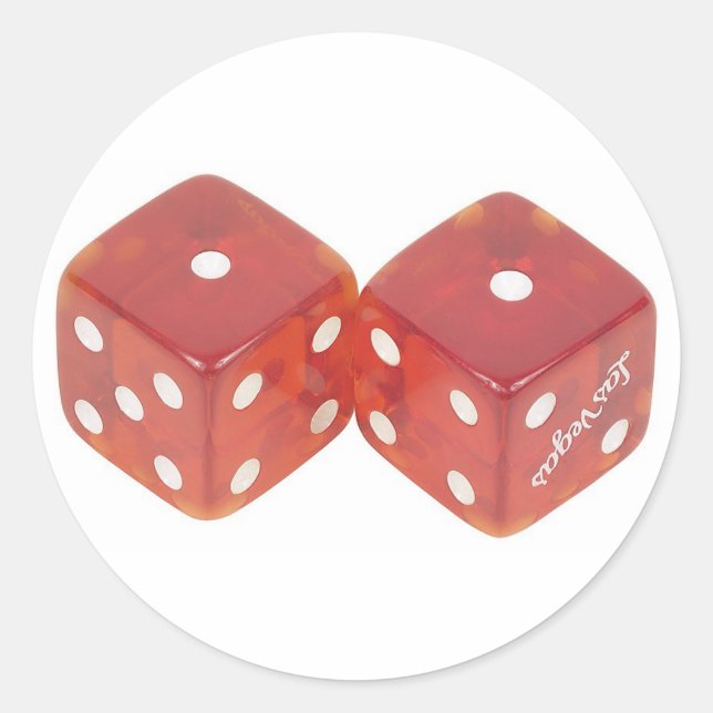 Lucky Wedding Dice Runder Aufkleber (Vorderseite)