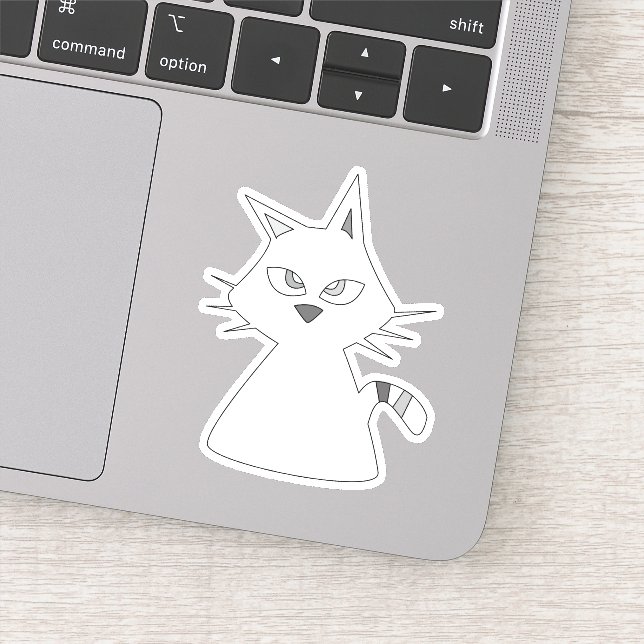 Lucky White Cat Aufkleber (Detail)