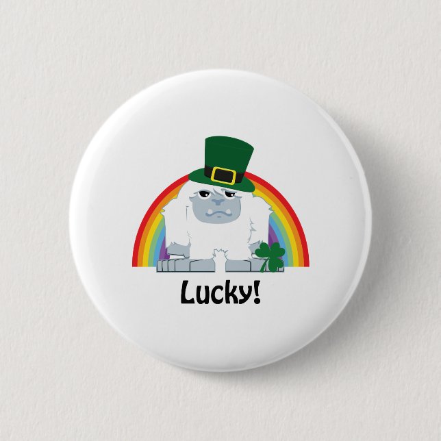 Lucky Yeti Leprechaun Button (Vorderseite)