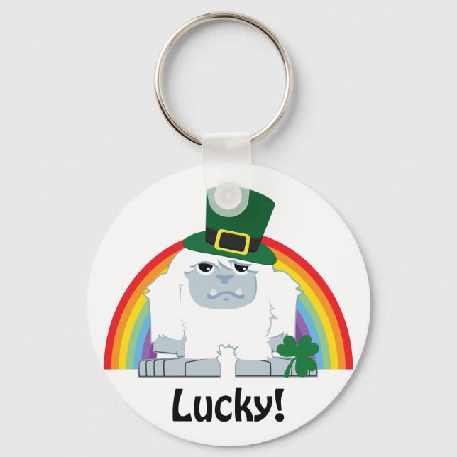 Lucky Yeti Leprechaun Schlüsselanhänger (Vorderseite)