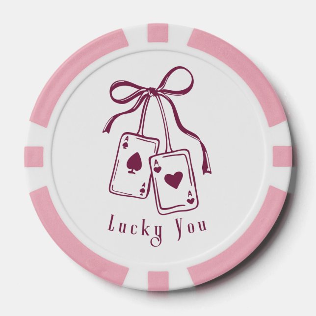 Lucky you cards bow trendy pokerchips (Vorderseite)