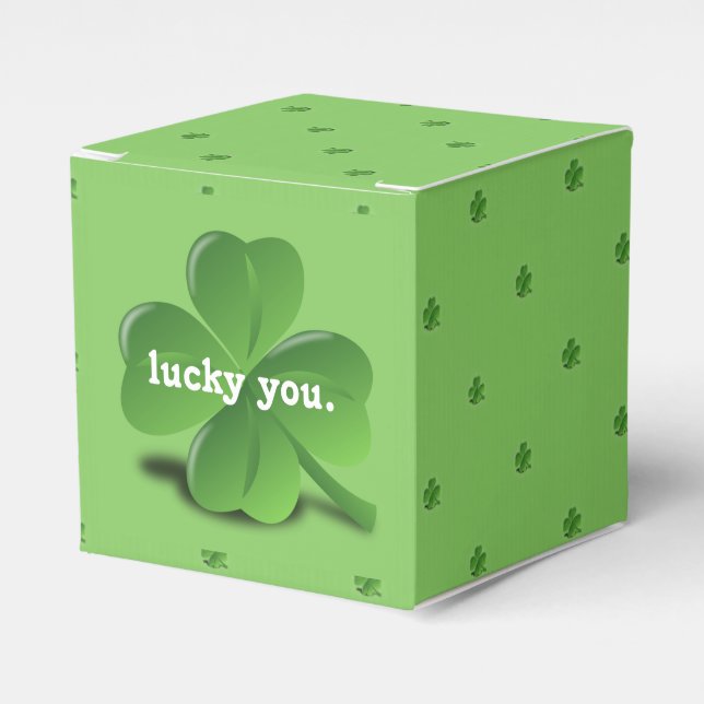 "Lucky You" Kleeblatt St. Patrick's Day Geschenkschachtel (Vorderseite)