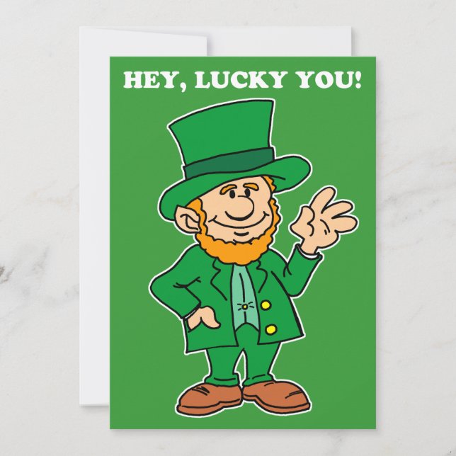 Lucky You Leprechaun St Patrick's Day Party Einlad Einladung (Vorderseite)