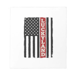 Luckyland Vertikale Patriotic Flagge Vintage Notizblock