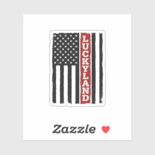 Luckyland Vertikale Patriotische Flagge Vintage Aufkleber