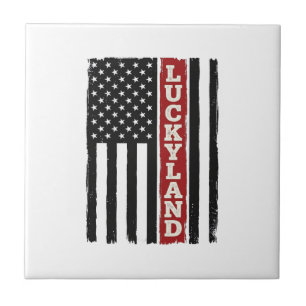 Luckyland Vertikale patriotische Flagge Vintage Fliese