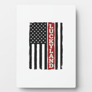 Luckyland Vertikale Patriotische Flagge Vintage Fotoplatte
