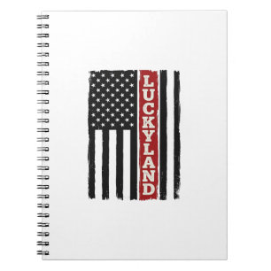 Luckyland Vertikale Patriotische Flagge Vintage Notizblock
