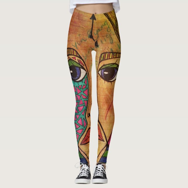 LuckyPen Kunst-Leggings Leggings (Vorderseite)