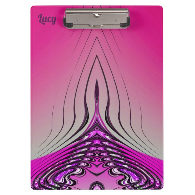LUCY ~ 3D! ~ Rosa Lila und schwarz Klemmbrett (Vorderseite)