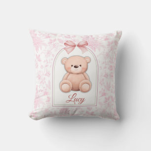 Lucy Benutzerdefiniertes rosa Teddy-Bär-Kinderzi Kissen