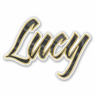 Lucy black gold Lettering Aufkleber Sticker