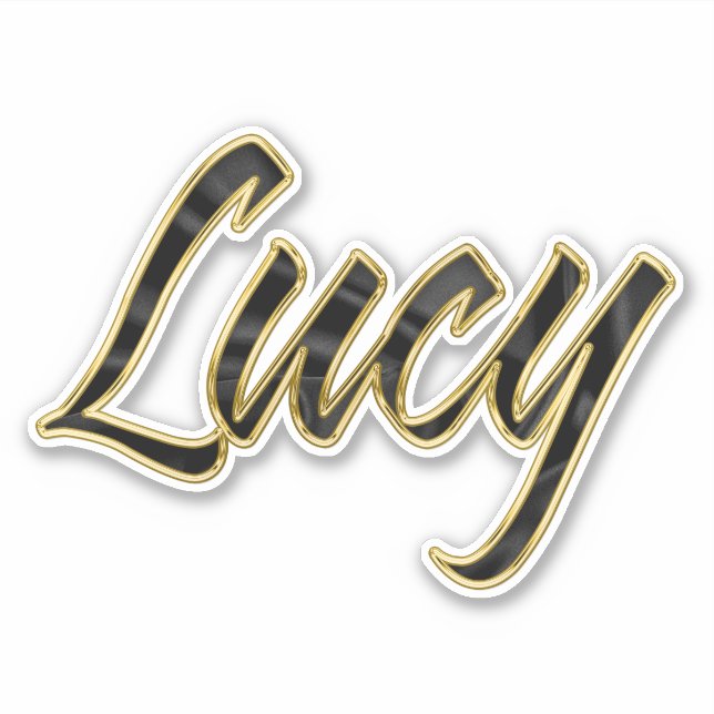 Lucy black gold Lettering Aufkleber Sticker (Vorderseite)