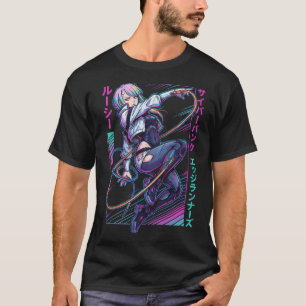 Lucy Cyberpunk Edgerunners Rot Lila Augen Straße T-Shirt