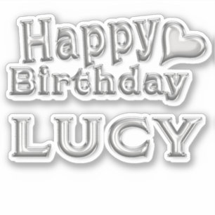 Lucy Happy Birthday silver Aufkleber Sticker